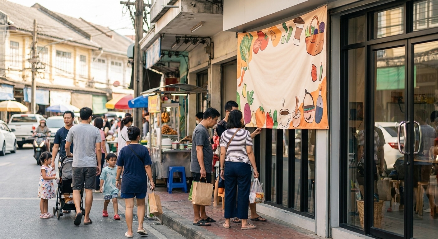 เทคนิคจัดป้ายไวนิลหน้าร้าน ดึงดูดลูกค้า Walk-in ยอดพุ่ง - vinyl-banner-marketing-tips