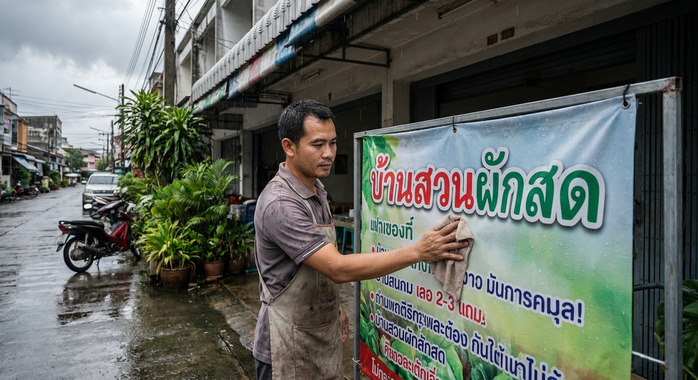 เทคนิคดูแลป้ายไวนิลรับหน้าฝน ให้สีสดทนทาน ไม่ซีดจาง - vinyl-sign-maintenance-rainy-season