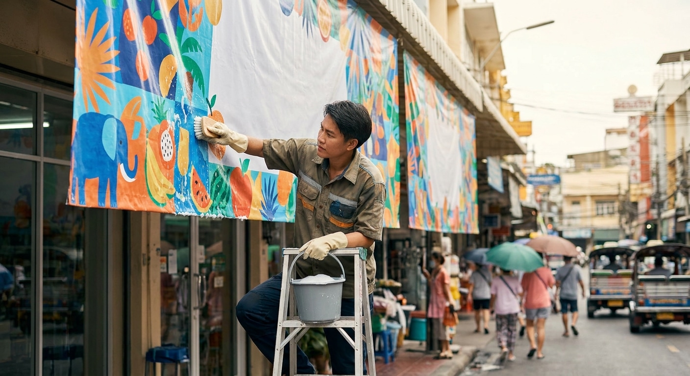 วิธีทำความสะอาดและดูแล 'ป้ายไวนิล' ให้สีสด ทนแดดท้าฝน! - vinyl-sign-maintenance-tips