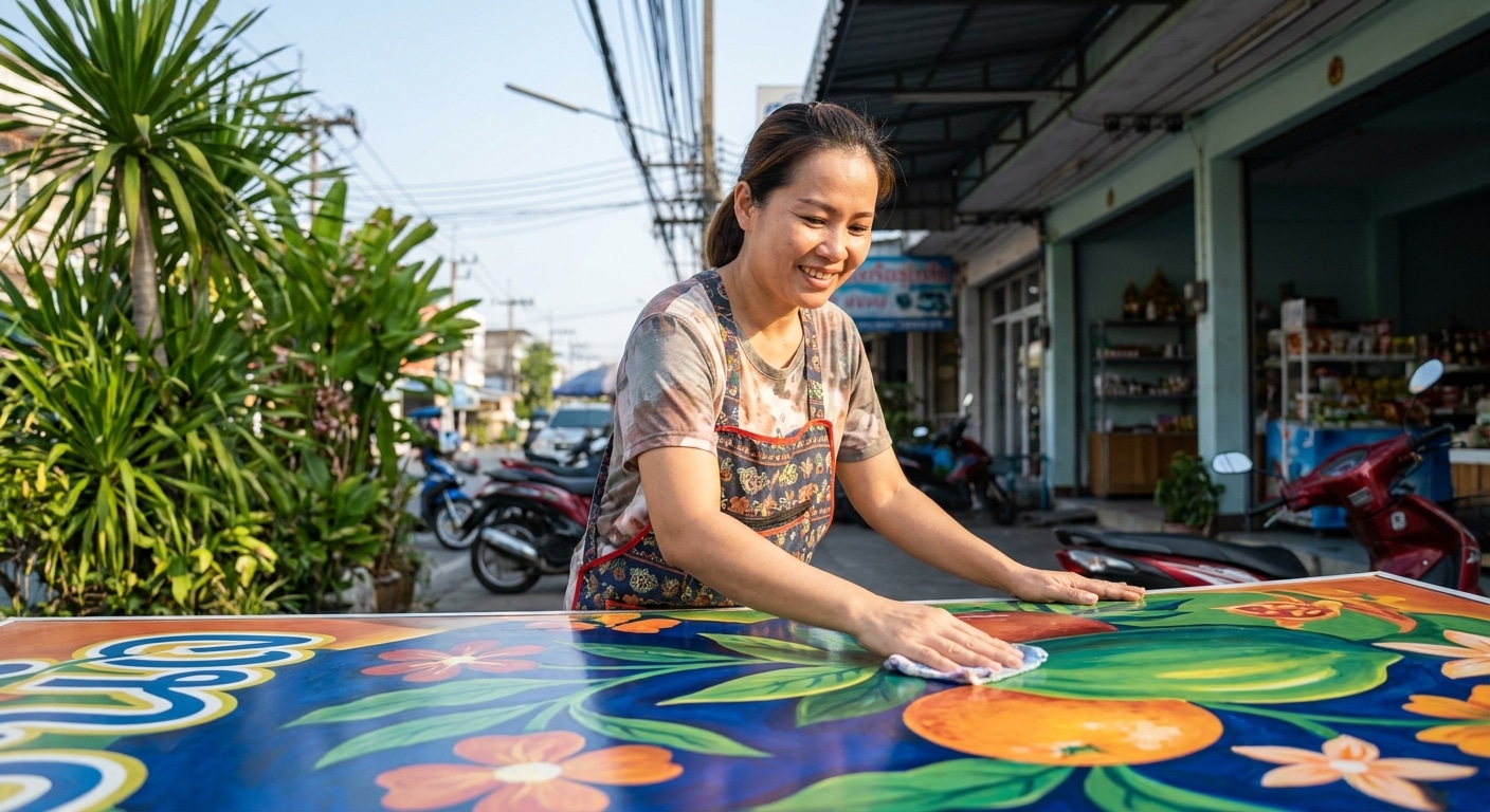 เคล็ดลับดูแลป้ายไวนิลหน้าร้านให้ทนแดด สีสด ไม่ซีดไว - vinyl-sign-maintenance-tips