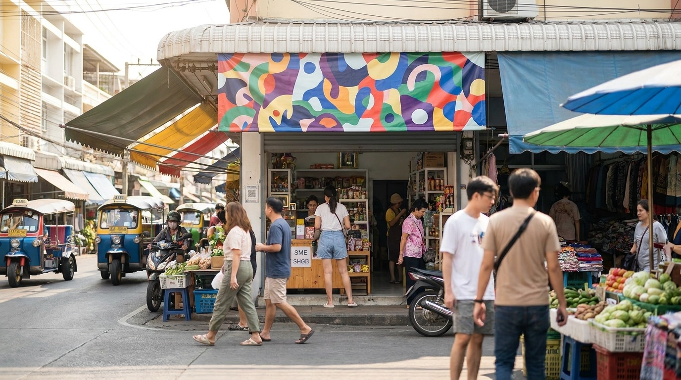 หน้าร้านเด่นยอดพุ่ง! เทคนิคออกแบบป้ายไวนิลดึงลูกค้า SME - vinyl-signage-design-tips