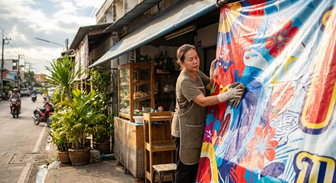 5 ทริคดูแลป้ายโฆษณาและไวนิล ให้สีสด ทนแดดทนฝน - vinyl-signage-maintenance-tips