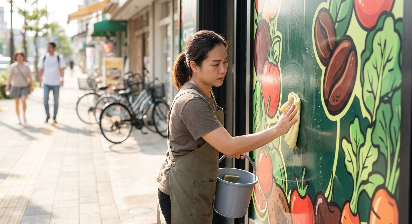 วิธีดูแลป้ายไวนิลและสติ๊กเกอร์หน้าร้านให้สีสดทนนาน - vinyl-sticker-maintenance-tips
