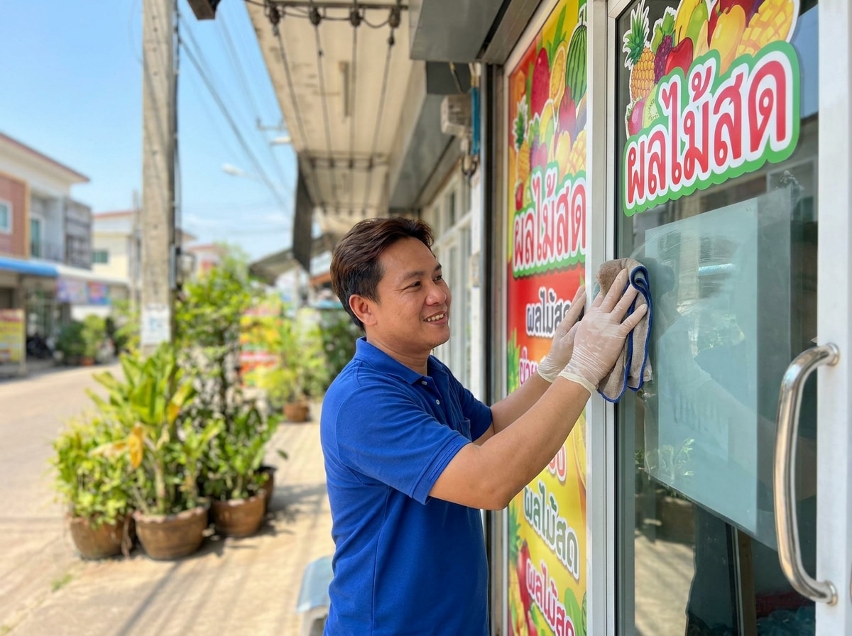 เคล็ดลับดูแลป้ายไวนิลและสติ๊กเกอร์ให้สีสด ทนแดด ทนฝน - vinyl-sticker-maintenance-tips