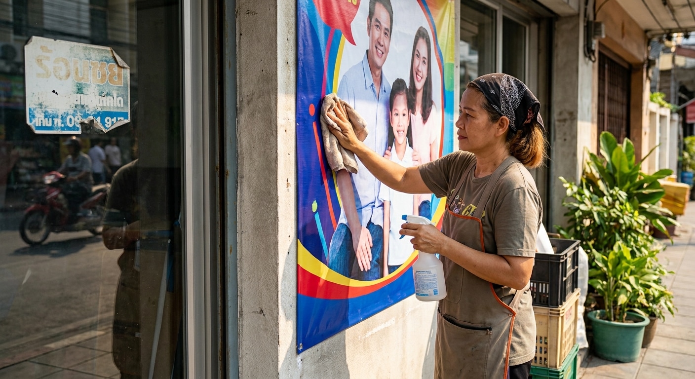 วิธีดูแลป้ายไวนิลและสติ๊กเกอร์หน้าร้านให้สีสดทนนาน - vinyl-sticker-maintenance-tips