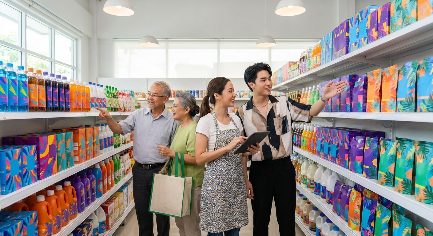 เทรนด์ฉลากสินค้าปลายปี 2026: ดีไซน์สีสดสะดุดตาดันยอดขาย - vivid-color-label-trend-2026