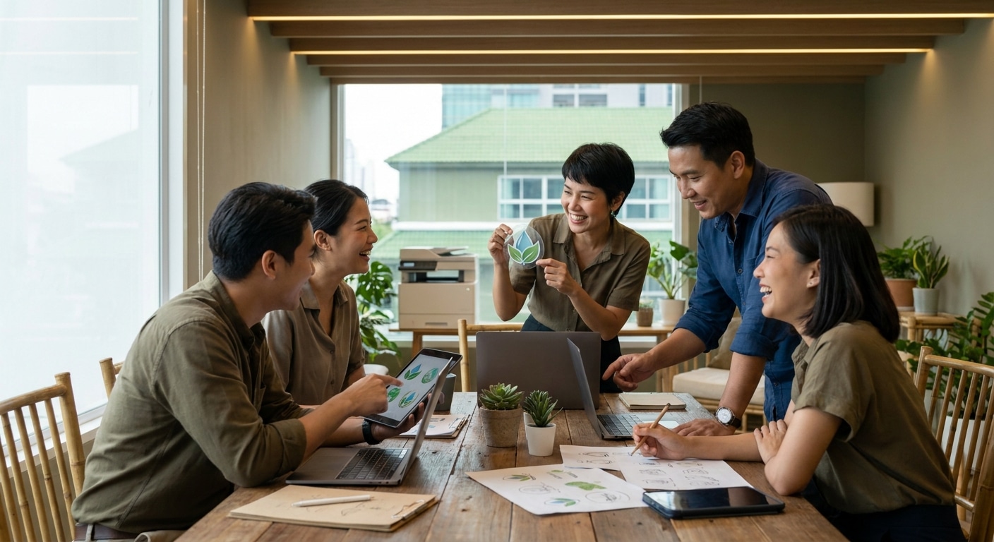 เทรนด์สิ่งพิมพ์ 2027: สติ๊กเกอร์รักษ์โลก ดันยอดขาย SME - 2027-eco-sticker-printing-trend