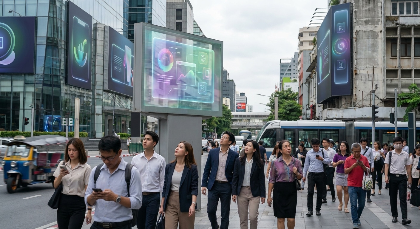 เทรนด์โฆษณา 2027: ทำไมแบรนด์ออนไลน์แห่ทำป้ายไวนิล OOH - 2027-ooh-vinyl-signage-trend