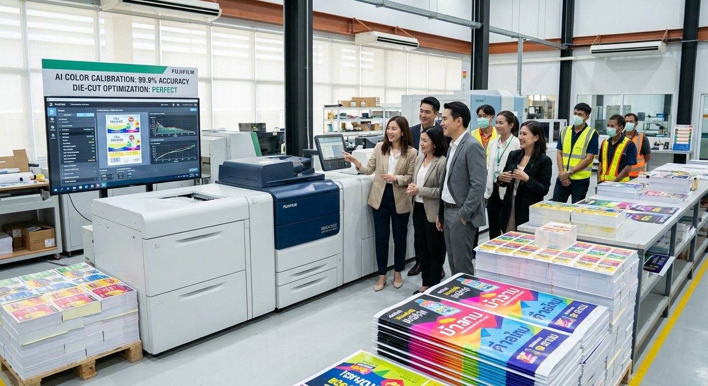 เทรนด์ 2027: AI คุมสีสิ่งพิมพ์ตรงปก ช่วย SME ประหยัดต้นทุน - ai-color-printing-trend