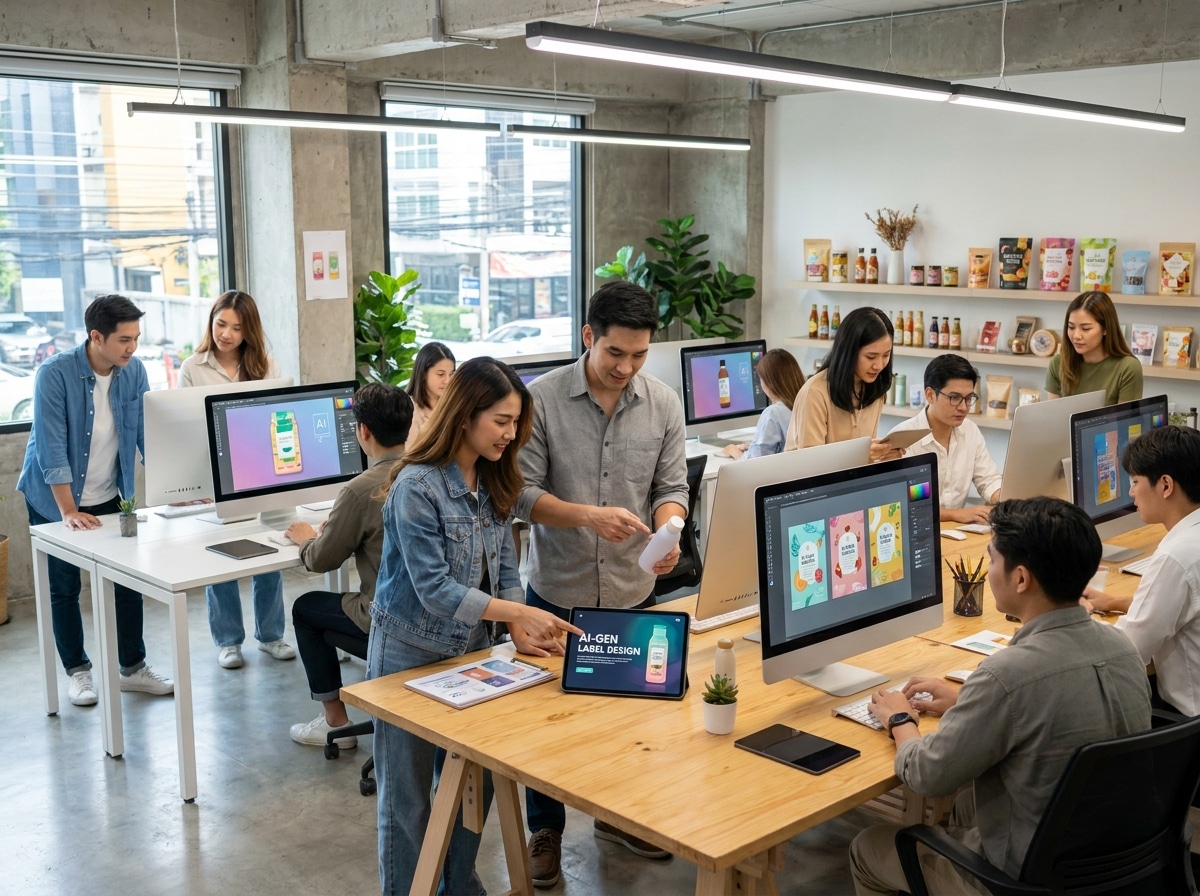 เทรนด์สิ่งพิมพ์ 2027: AI ปฏิวัติวงการออกแบบฉลากสินค้า - ai-label-design-trend-2027
