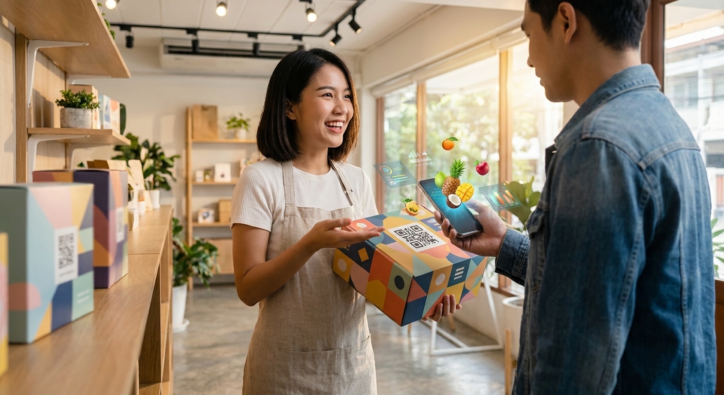 เทรนด์บรรจุภัณฑ์ 2027: กล่องสแกน AR เล่าสตอรี่แบรนด์ SME - ar-smart-packaging-trend-2027