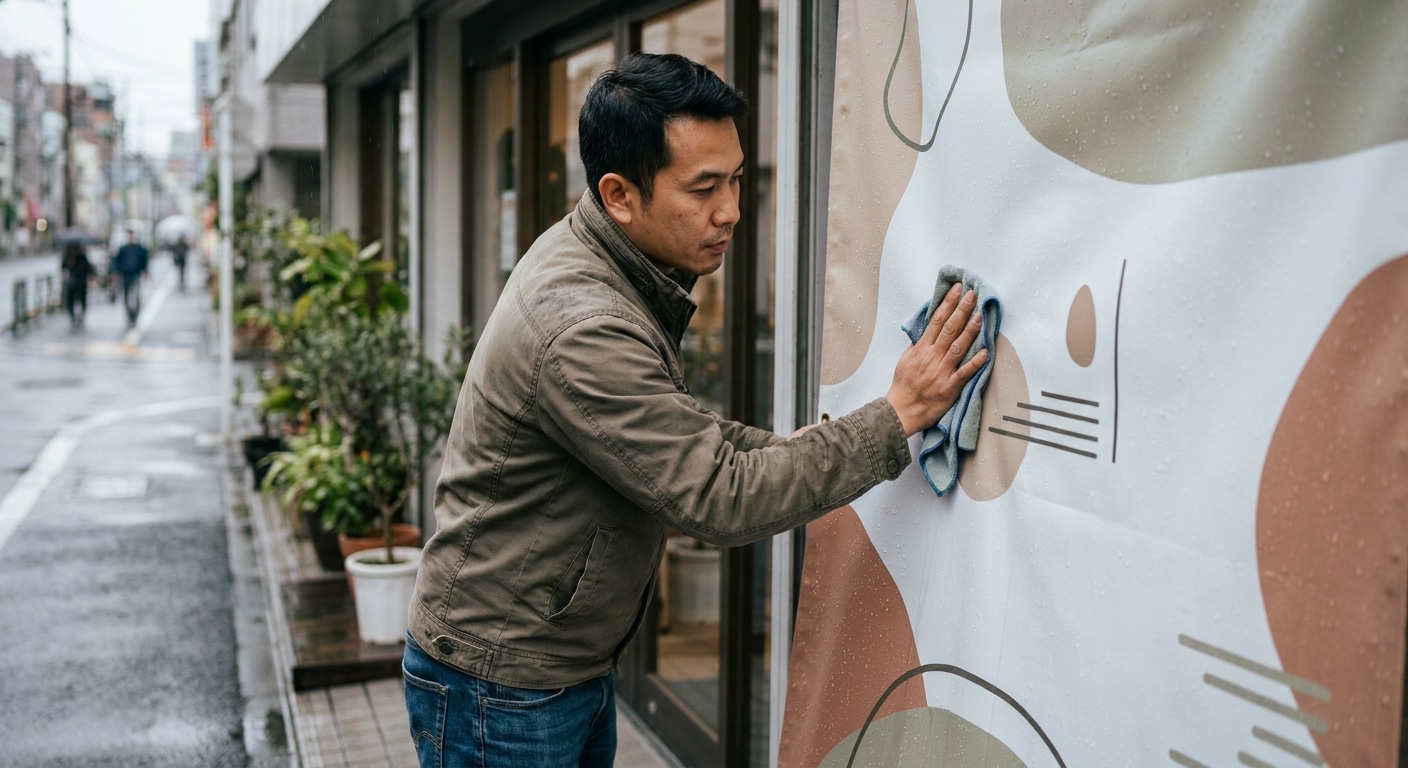วิธีดูแลป้ายหน้าร้าน-สติ๊กเกอร์รับหน้าฝน ให้สีสด ไม่ลอก - care-signage-sticker-rainy-season