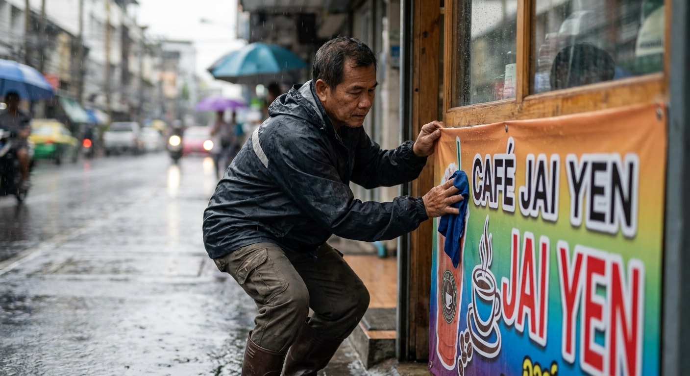 ทริคดูแลป้ายโฆษณาไวนิลรับหน้าฝน สีสดทนทาน ไม่ซีดจาง - care-vinyl-sign-rainy-season