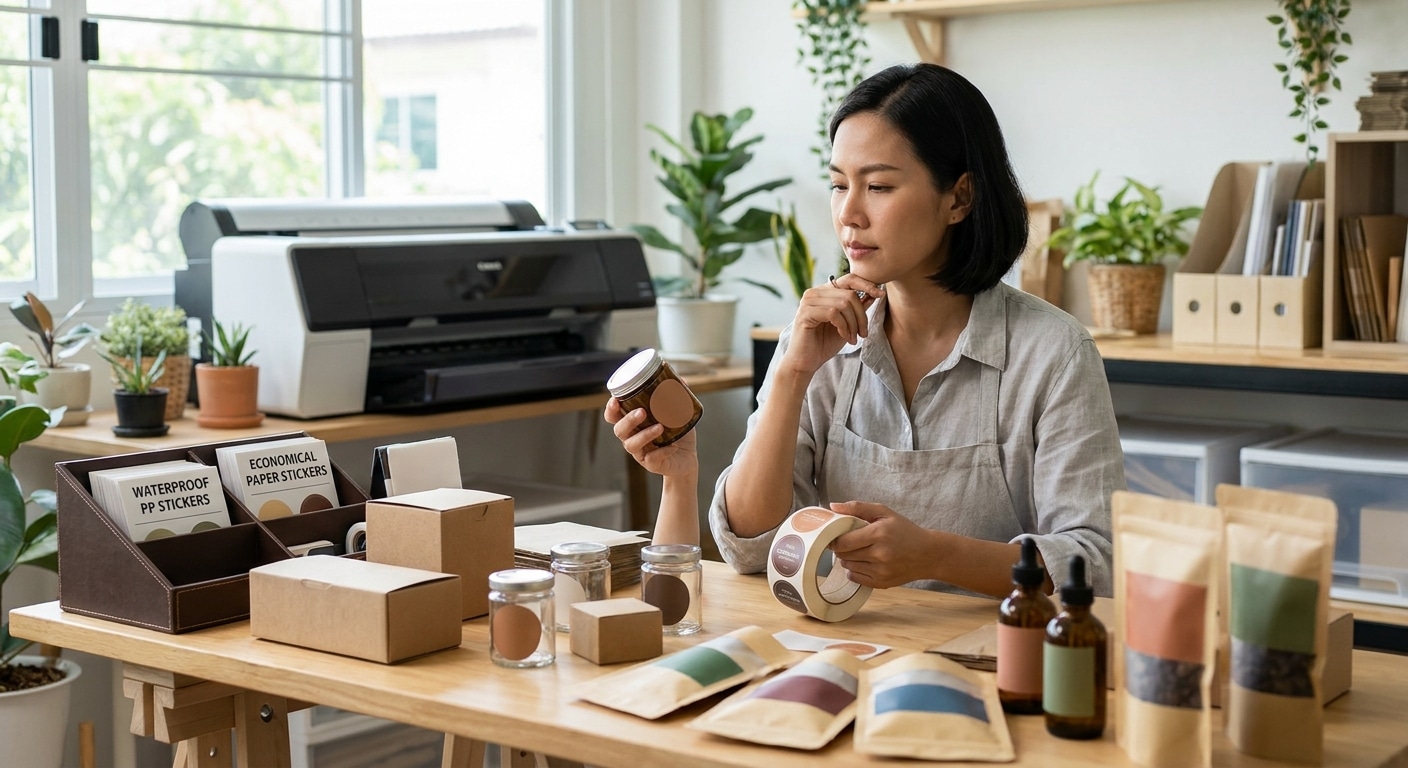 วิธีเลือกสติ๊กเกอร์ฉลากสินค้าให้เหมาะกับแพคเกจจิ้ง SME - choose-right-sticker-packaging