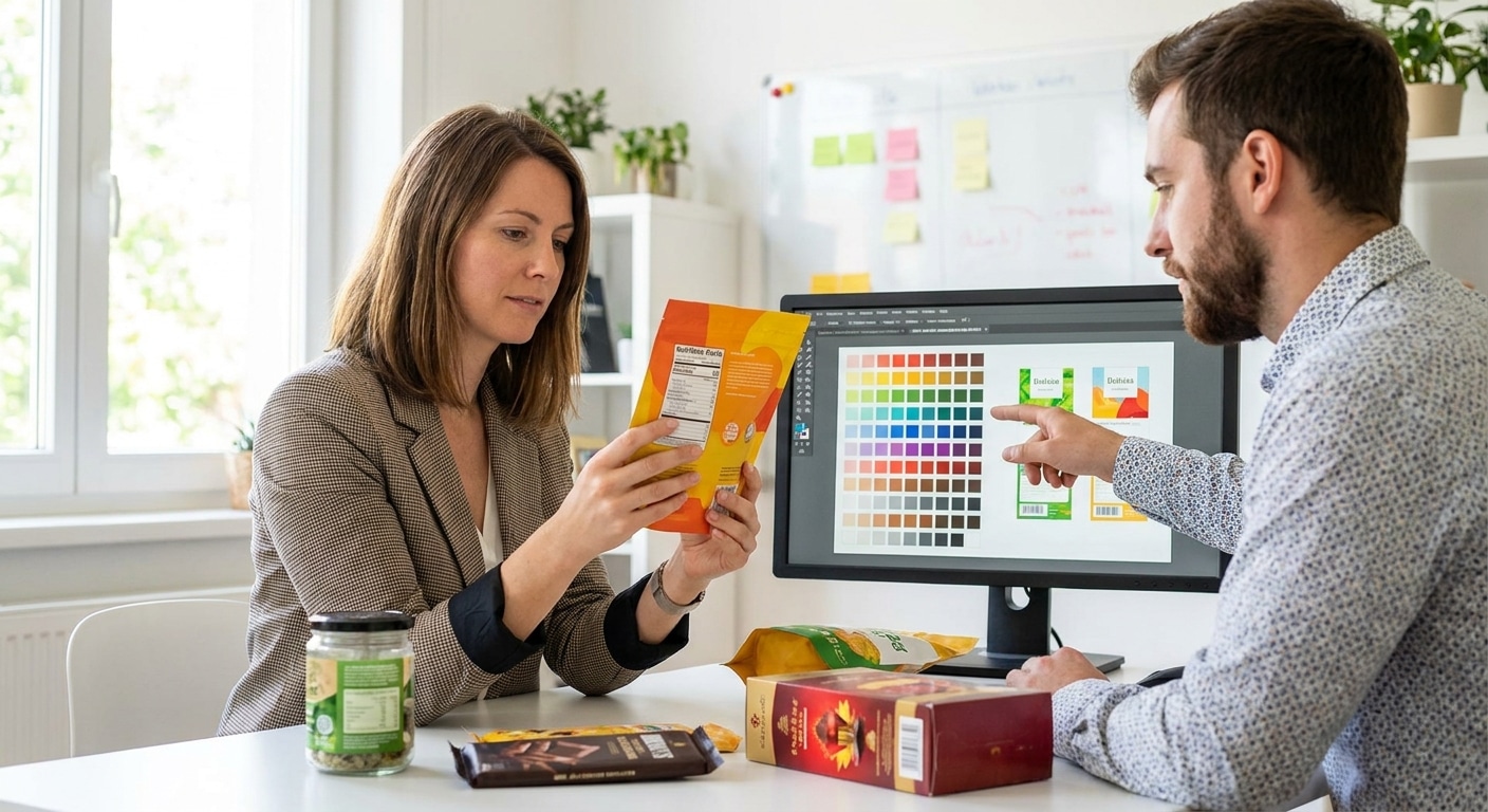 ทริคใช้ทฤษฎีสีออกแบบฉลากอาหารให้ดูน่ากิน ยอดขายพุ่ง - color-theory-food-label-design