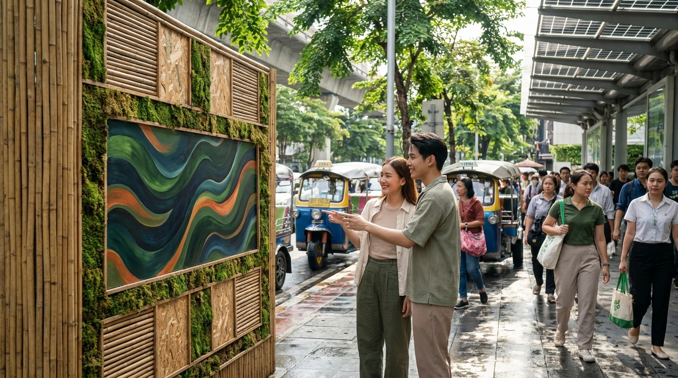 เทรนด์ป้ายโฆษณาครึ่งปีหลัง 2026 วัสดุรักษ์โลกยอดฮิต - eco-signage-printing-trend-2026