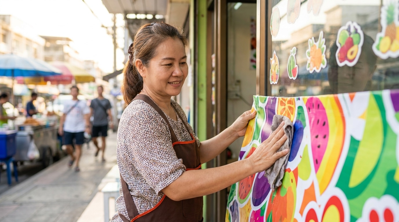 วิธีดูแลป้ายไวนิลและสติ๊กเกอร์หน้าร้าน ให้สีสดทนแดดทนฝน - how-to-maintain-vinyl-sticker