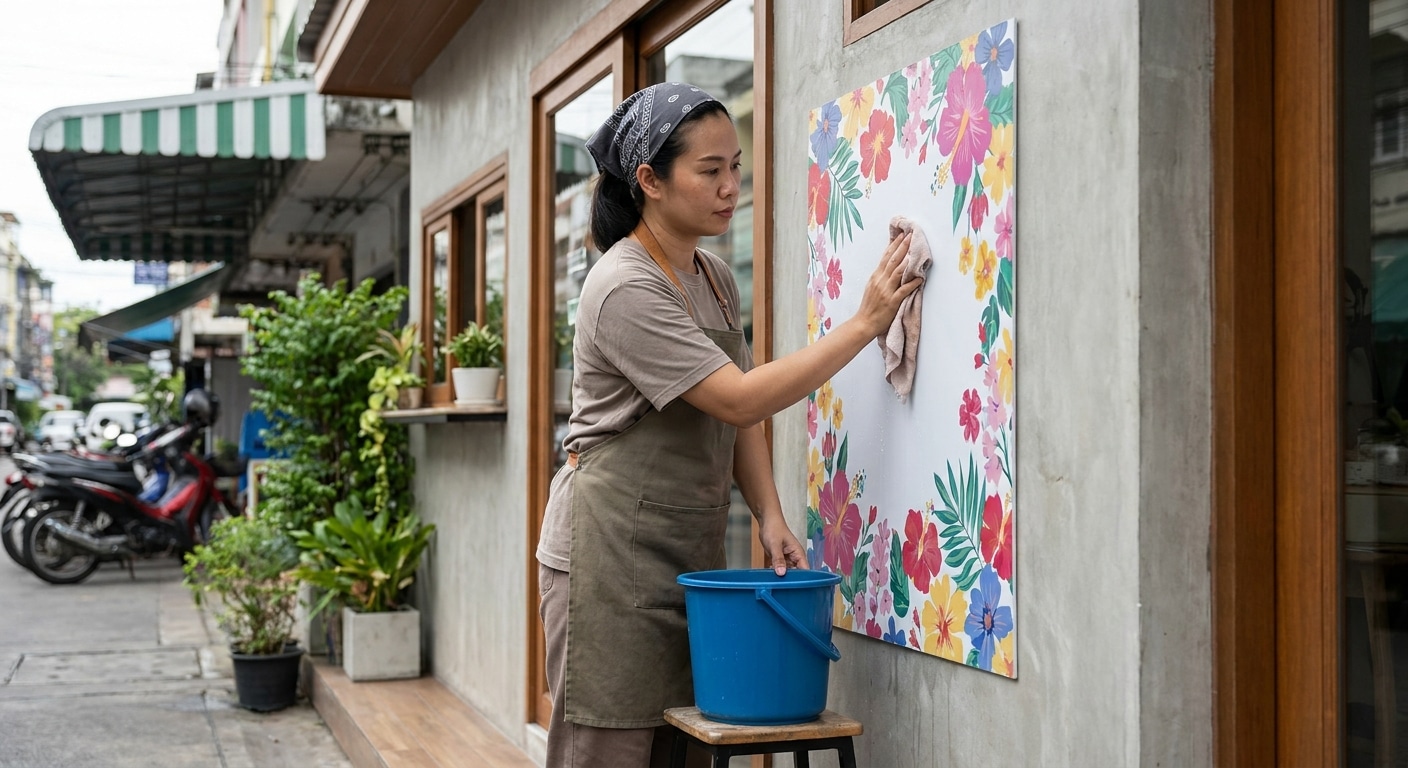 วิธีดูแลป้ายไวนิลและสติ๊กเกอร์หน้าร้านให้สีสด ทนแดดทนฝน - how-to-maintain-vinyl-sticker-signage