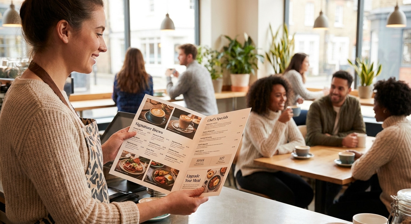 ออกแบบเมนูอาหารอย่างไรให้เพิ่มยอดขาย ทริคเด็ดคาเฟ่ - menu-design-tips-upsell