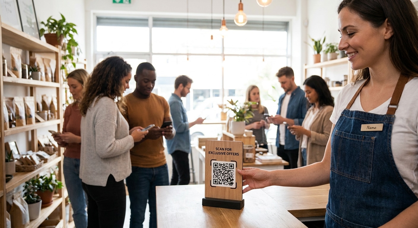 เชื่อมยอดขายออฟไลน์สู่ออนไลน์ ด้วยป้ายและสติ๊กเกอร์ QR Code - o2o-marketing-qr-code-signage