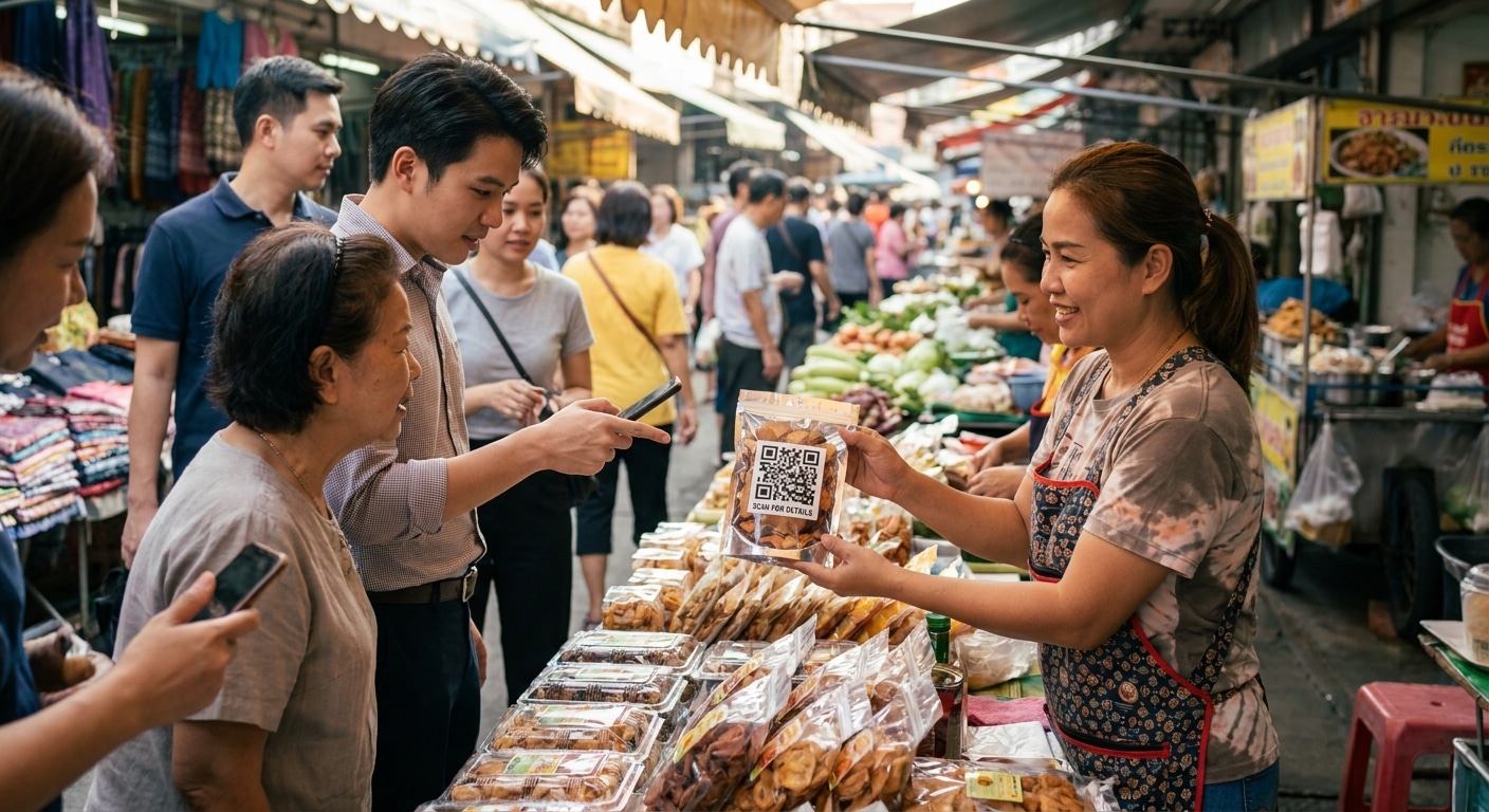 การตลาด O2O 2026: ดันยอดขายด้วยฉลากสินค้าติด QR Code - o2o-marketing-qr-code-sticker