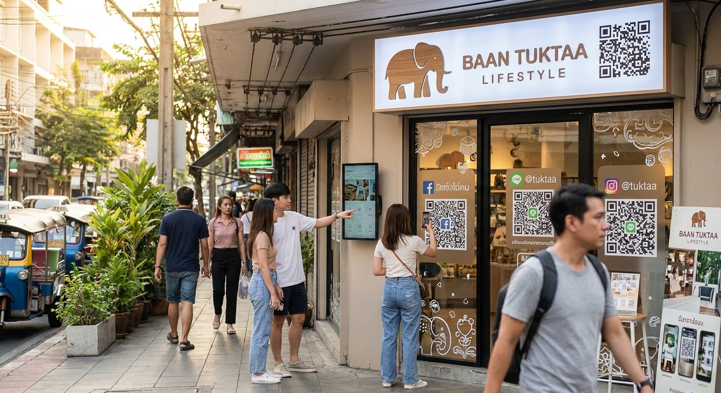กลยุทธ์ O2O: ดึงลูกค้าเข้าร้านด้วยป้ายโฆษณาและสติ๊กเกอร์ - o2o-marketing-signage-sticker