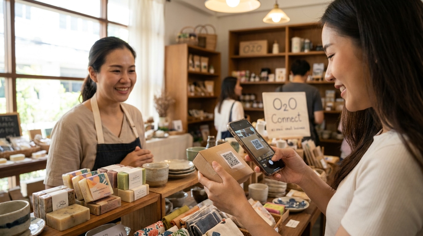 การตลาด O2O! ใช้สติ๊กเกอร์ QR Code เชื่อมลูกค้าสู่ออนไลน์ - o2o-qr-code-marketing-print