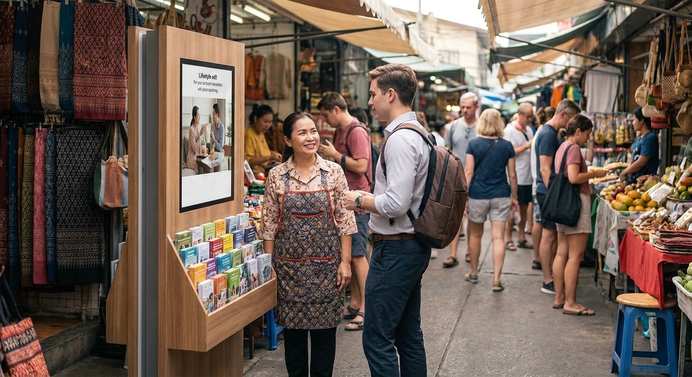 เทคนิคเรียกลูกค้าหน้าร้าน ด้วยป้ายสแตนดี้และแผ่นพับ - offline-marketing-standee-flyer