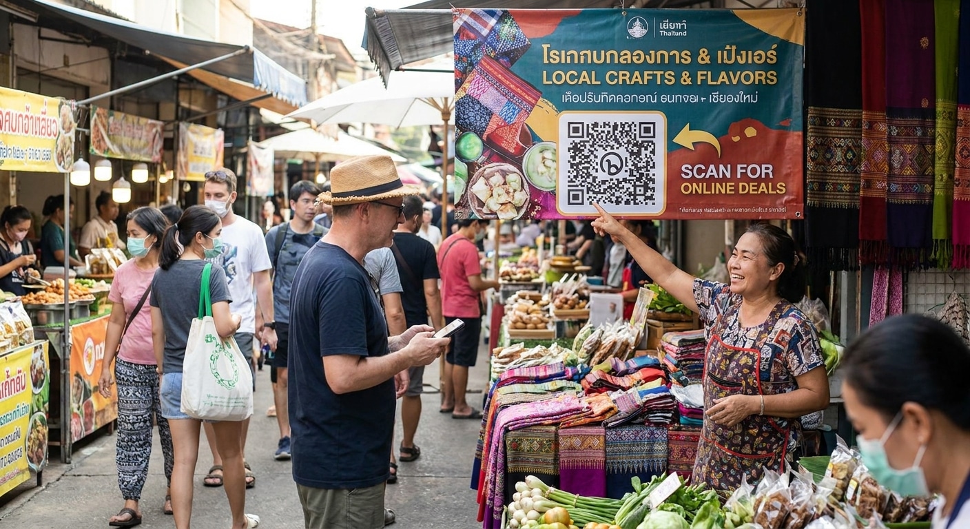 เทคนิคดึงลูกค้าสู่ออนไลน์ ด้วยป้ายและสติ๊กเกอร์ QR Code - offline-to-online-print-marketing
