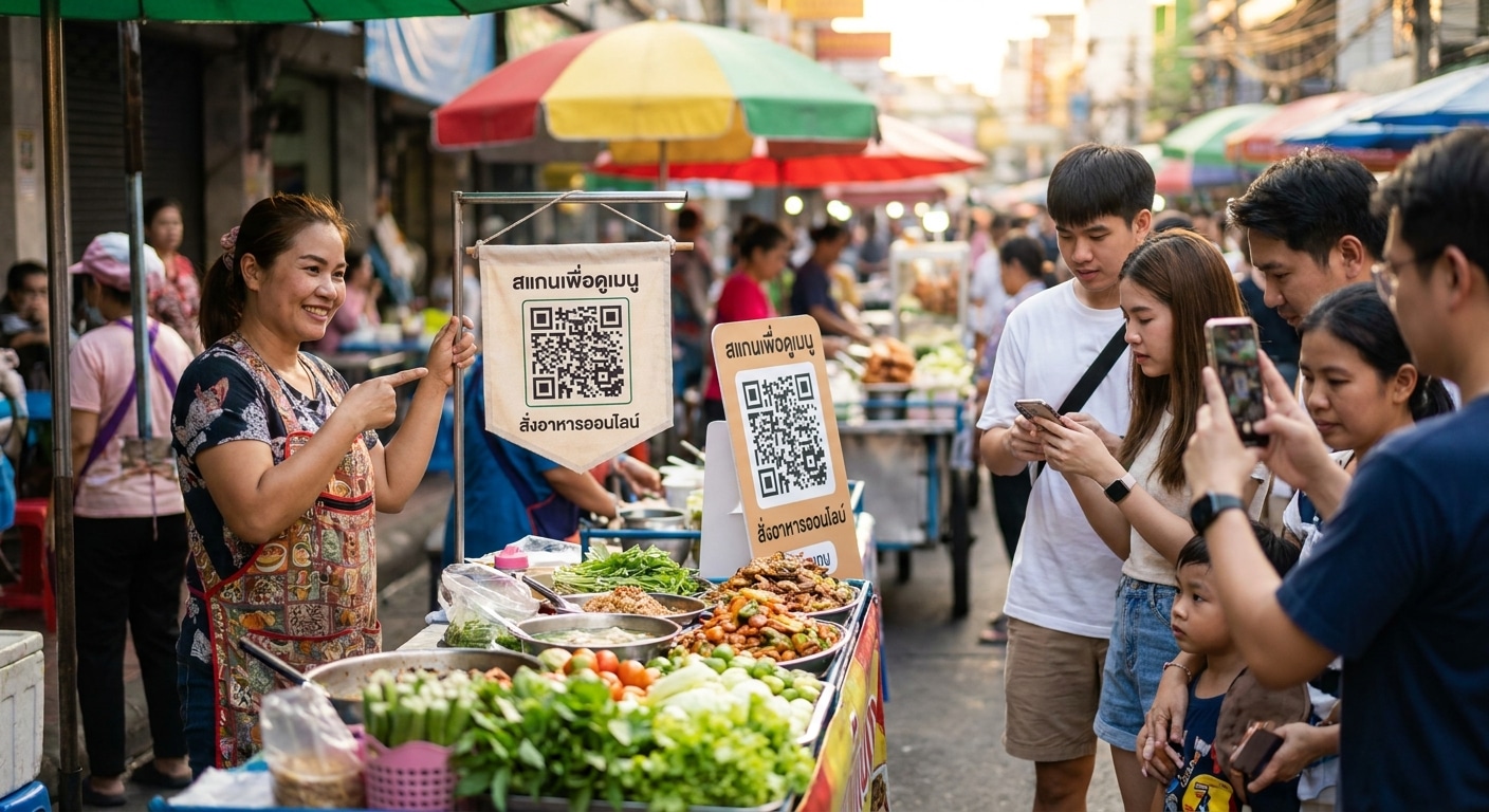 ดึงลูกค้าออฟไลน์สู่ออนไลน์ ด้วยป้ายโฆษณาติดคิวอาร์โค้ด - offline-to-online-print-marketing