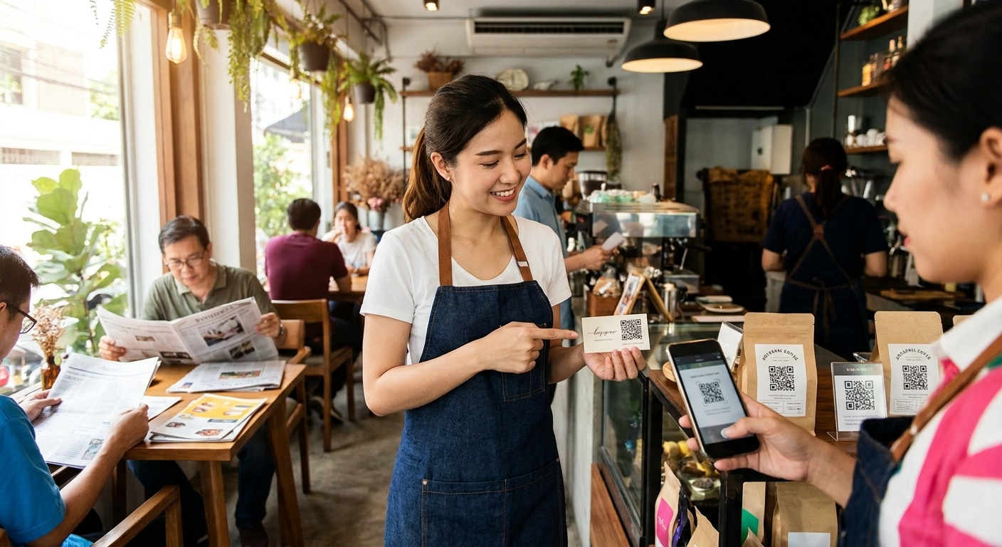 ทริคการตลาด O2O! ใช้สิ่งพิมพ์ดึงลูกค้าเข้าร้านออนไลน์ - offline-to-online-print-marketing