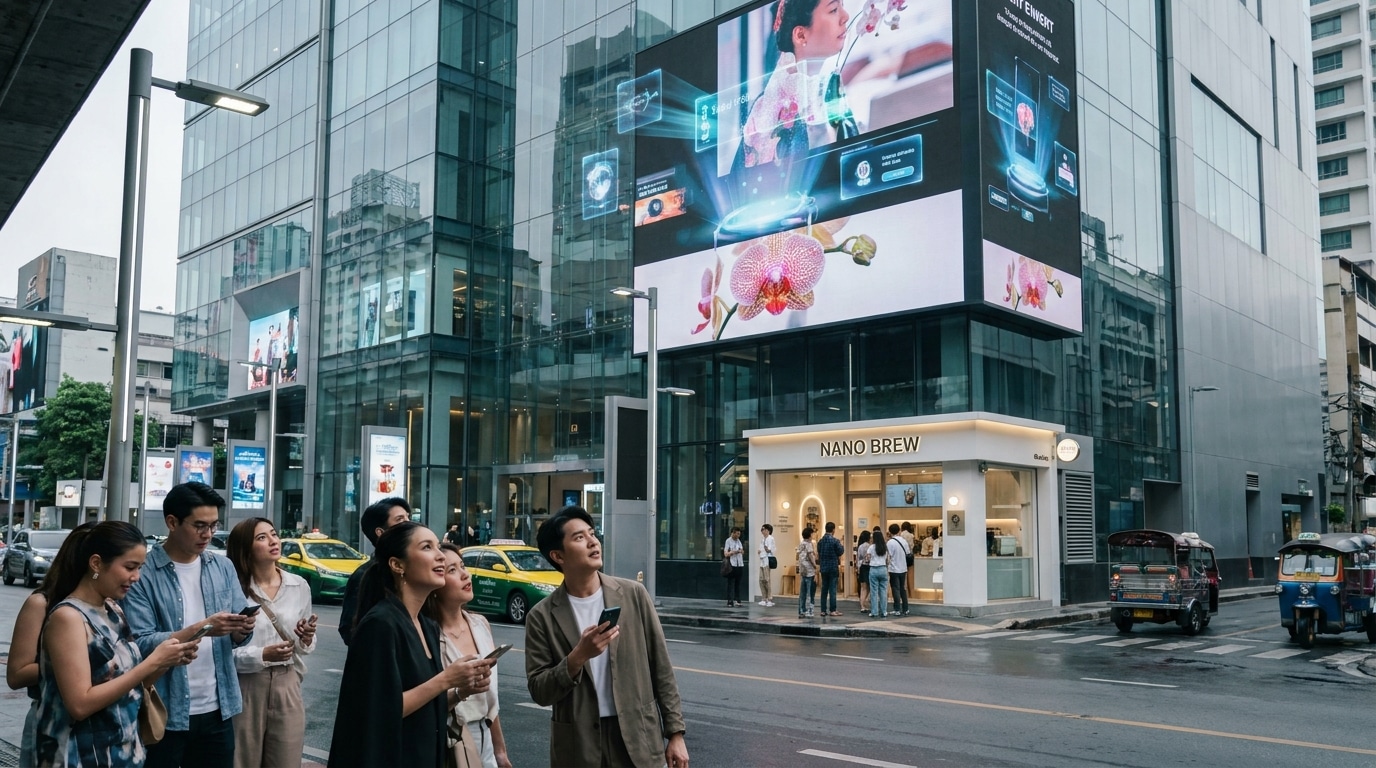 เทรนด์ป้ายโฆษณา 2027! ผสานสิ่งพิมพ์และ AR ดึงดูดลูกค้า - ooh-advertising-ar-trend-2027