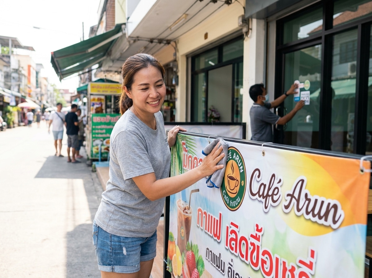ทริคดูแลป้ายไวนิลและสติ๊กเกอร์กลางแจ้งให้สีสดทนนาน - outdoor-sign-maintenance-tips