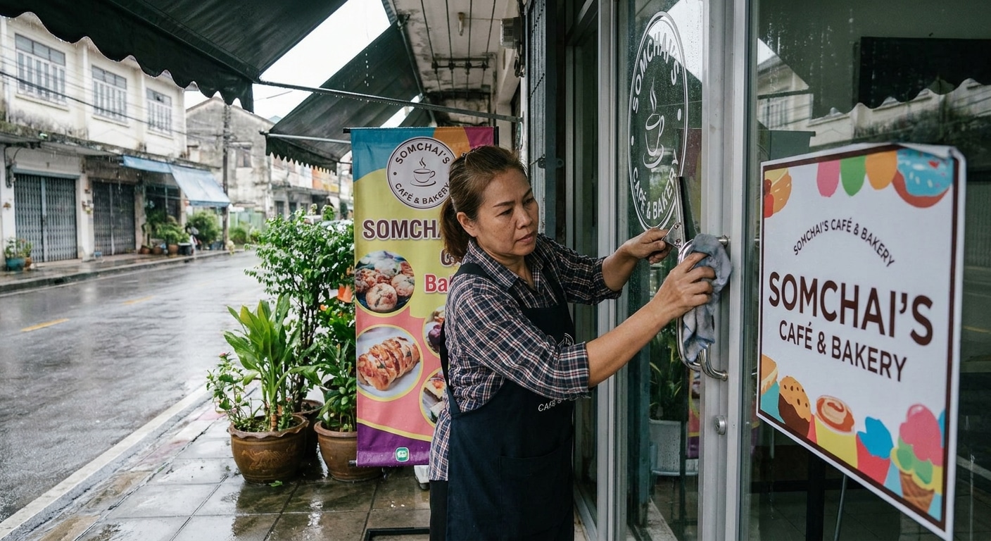 ทริคดูแลป้ายไวนิลและสติ๊กเกอร์หน้าร้าน ทนแดดฝน - outdoor-sign-sticker-maintenance