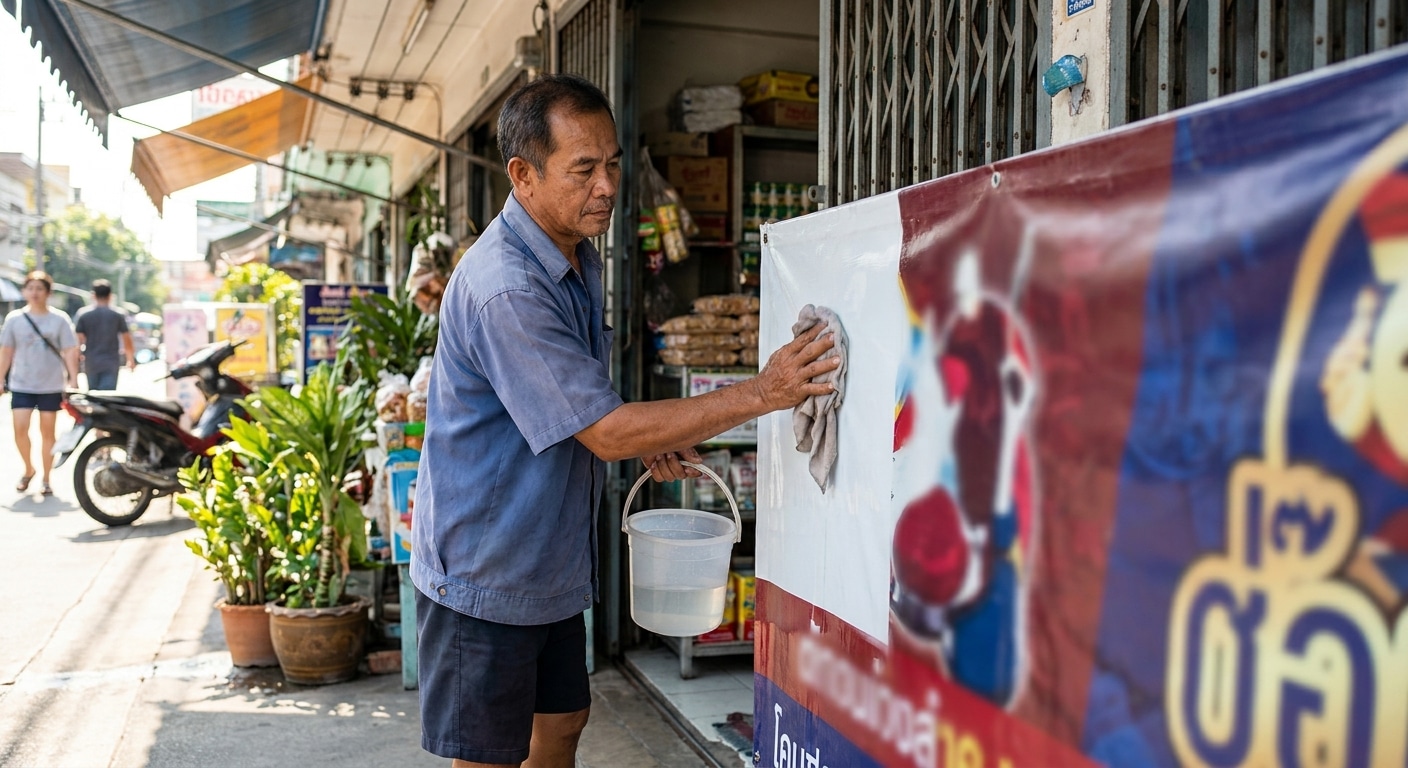 ทริคดูแลป้ายโฆษณาหน้าร้าน ให้สีสดทนแดดทนฝน ยืดอายุใช้งาน - outdoor-signage-maintenance-tips