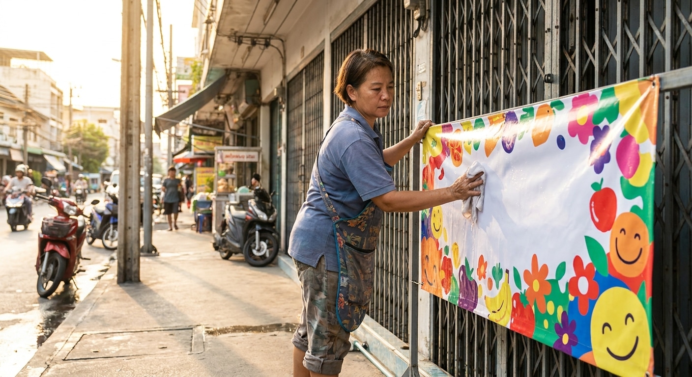 วิธีดูแลป้ายไวนิลหน้าร้านให้สีสดสวย ทนแดดทนฝนได้ยาวนาน - outdoor-vinyl-banner-maintenance