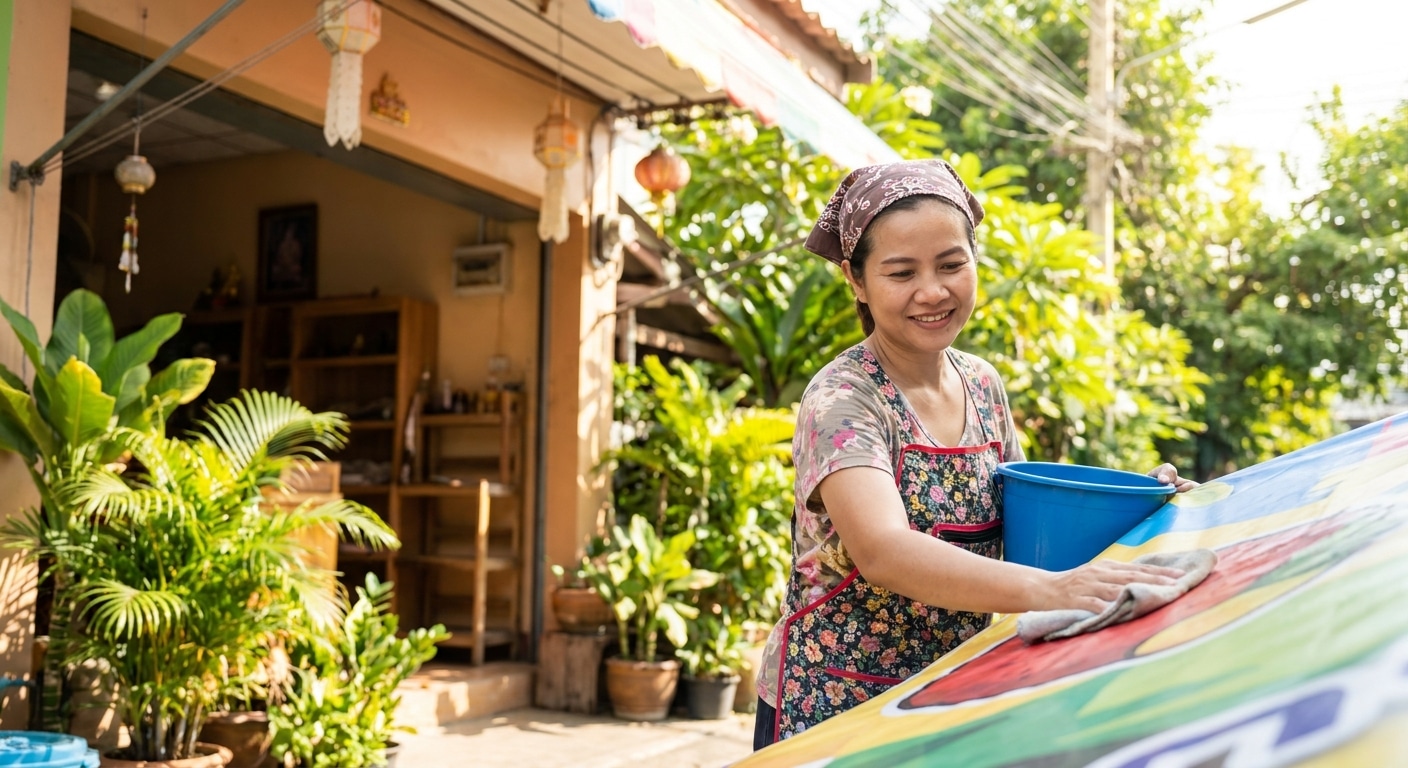 5 ทริคดูแลป้ายไวนิลหน้าร้านให้สีสด ทนแดดทนฝน ใช้ได้นาน! - outdoor-vinyl-banner-maintenance