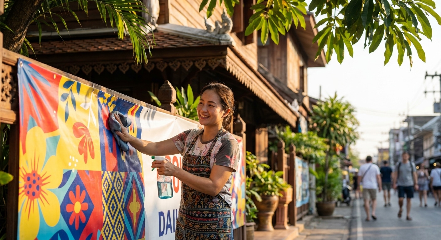 เคล็ดลับดูแลป้ายไวนิลหน้าร้านให้สีสด ทนแดดทนฝน - outdoor-vinyl-signage-maintenance