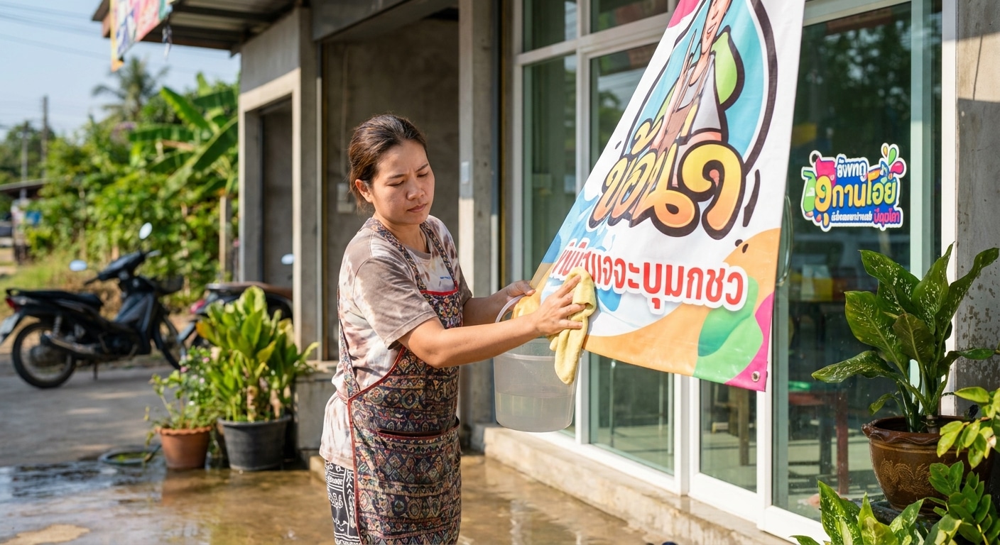 วิธีดูแลป้ายไวนิลและสติ๊กเกอร์หน้าร้านให้สีสด ทนแดดทนฝน - outdoor-vinyl-sticker-maintenance
