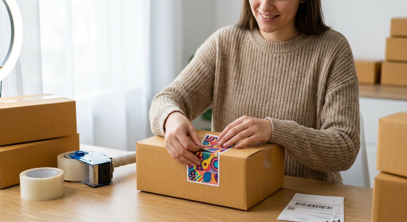 สติ๊กเกอร์ติดพัสดุ อาวุธลับแพ็กเกจจิ้งเพิ่มยอดซื้อซ้ำ - parcel-box-sticker-marketing-sme