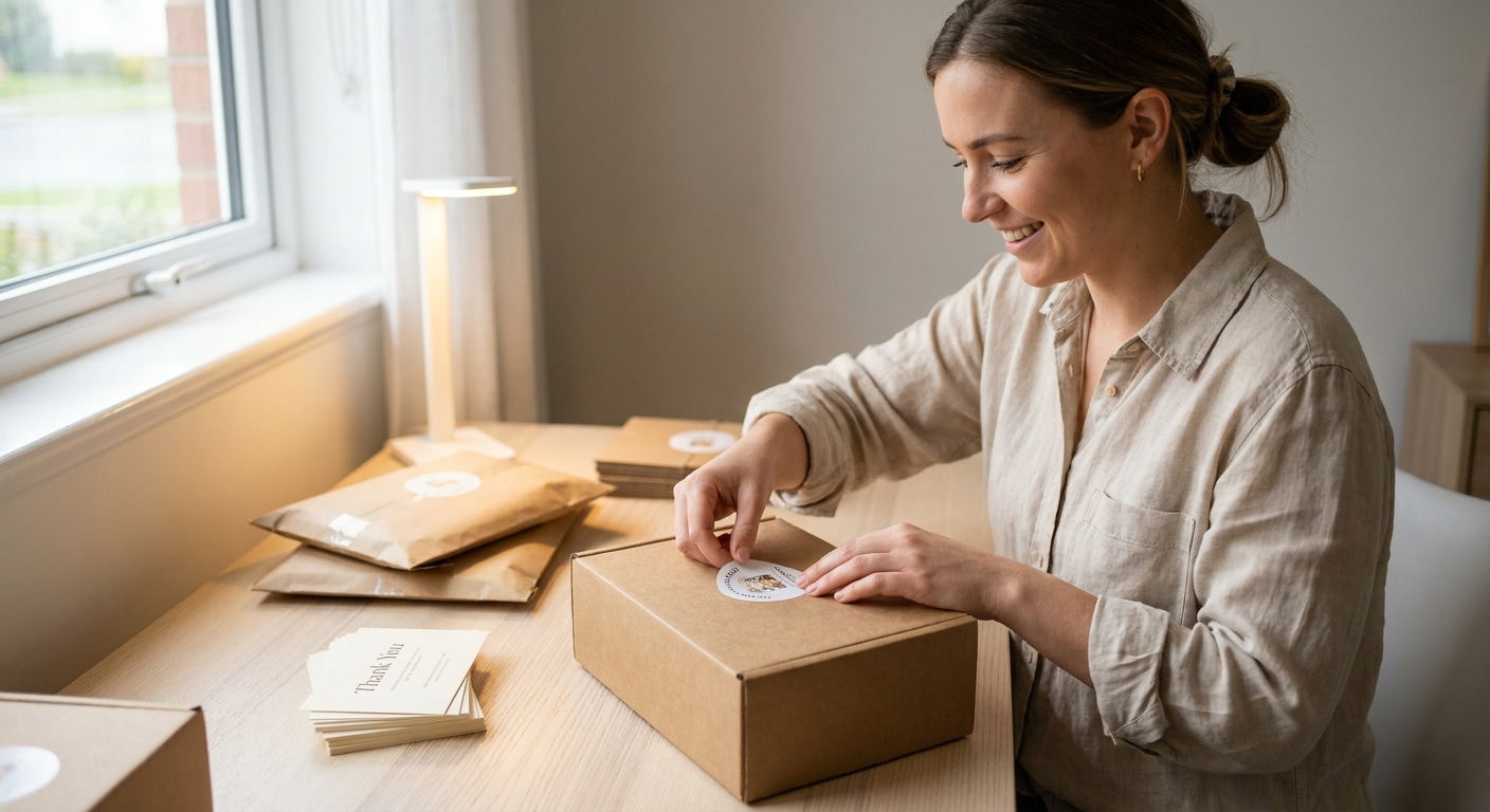 ยอดรีวิวพุ่ง! เทคนิคใช้สติ๊กเกอร์ติดกล่องพัสดุและนามบัตร - parcel-sticker-business-card-tips