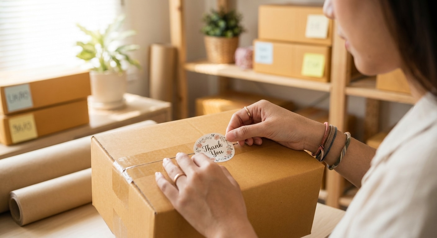 เคล็ดลับใช้สติ๊กเกอร์ติดกล่องพัสดุ เพิ่มยอดซื้อซ้ำให้ SME - parcel-sticker-marketing-tips