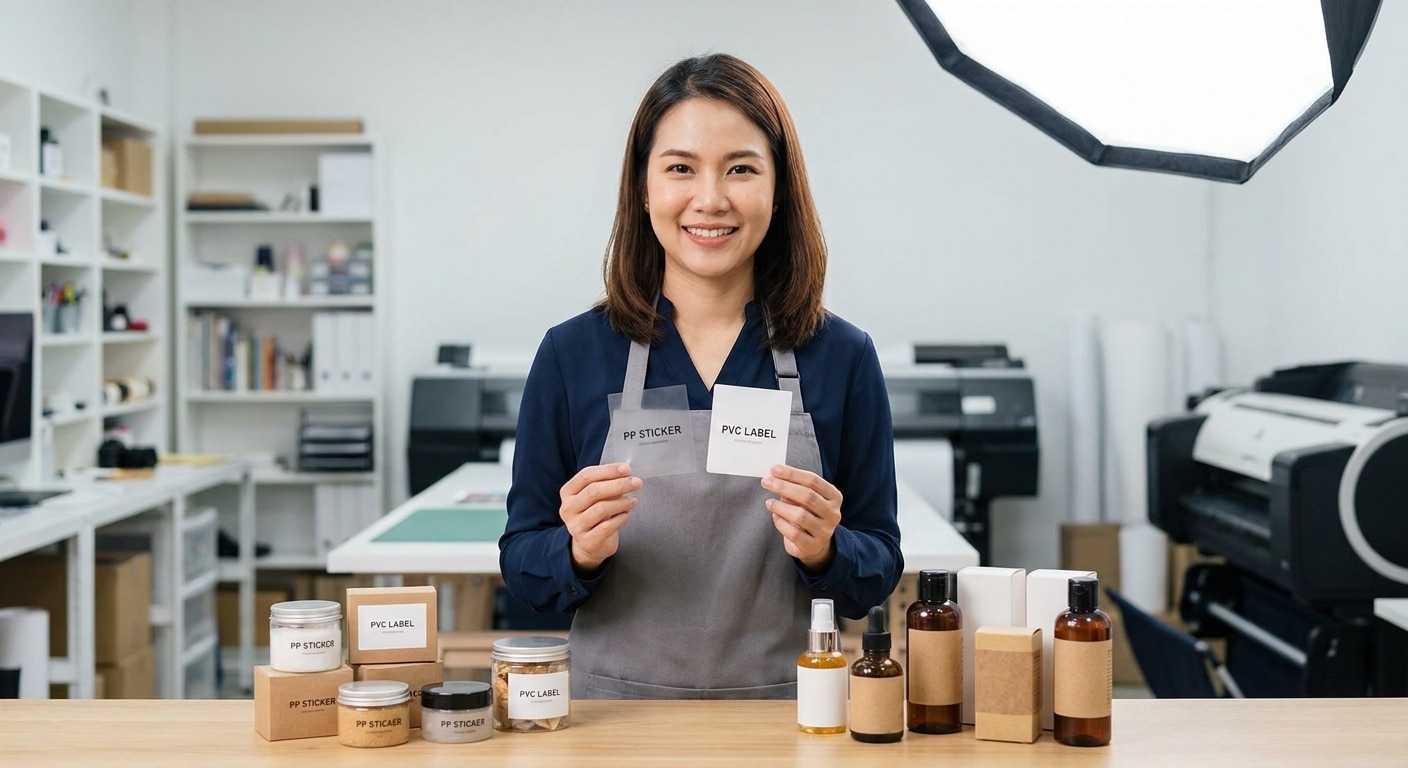 สติ๊กเกอร์ PP, PVC ต่างกันอย่างไร? เลือกฉลากสินค้าให้ปัง - pp-pvc-kraft-sticker-differences