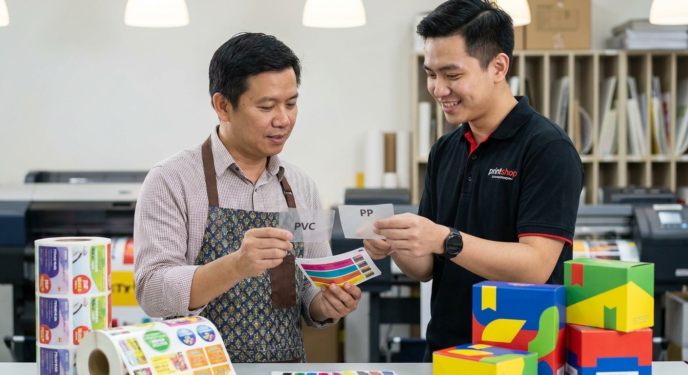 สติ๊กเกอร์ PP กับ PVC ต่างกันยังไง? เลือกให้เหมาะกับแบรนด์ - pp-vs-pvc-sticker-guide