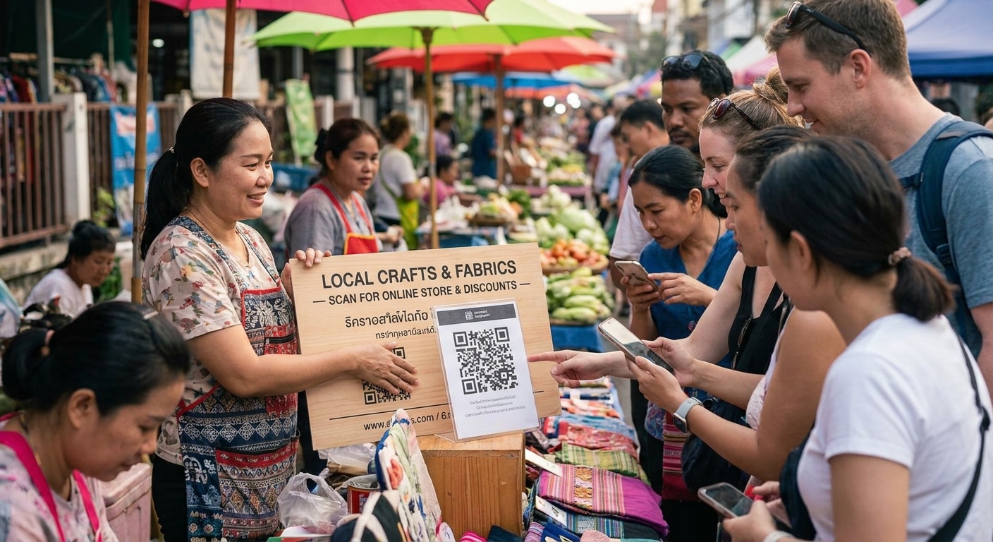 ดึงลูกค้าเข้าร้านด้วยป้ายและสติ๊กเกอร์ QR Code - qr-code-print-marketing