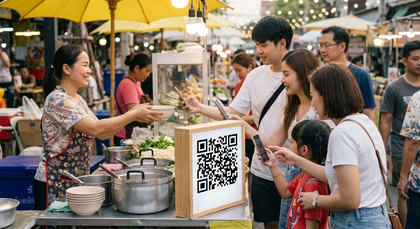 ป้าย QR Code หน้าร้าน: เทคนิคดึงลูกค้าออฟไลน์สู่ออนไลน์ - qr-code-signage-marketing