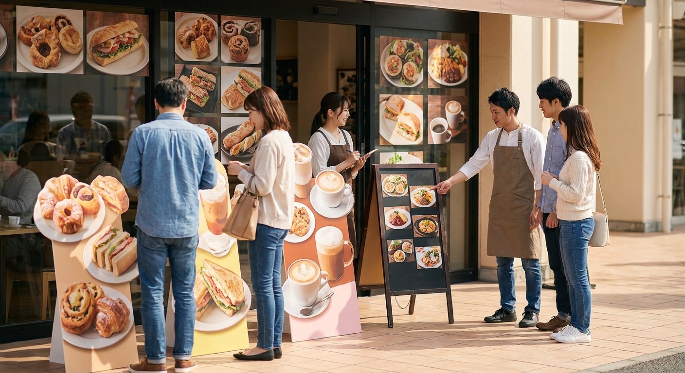 เทคนิคทำป้ายสแตนดี้และเมนูอาหาร กระตุ้นยอดขายให้ร้าน SME - standee-menu-marketing-tips