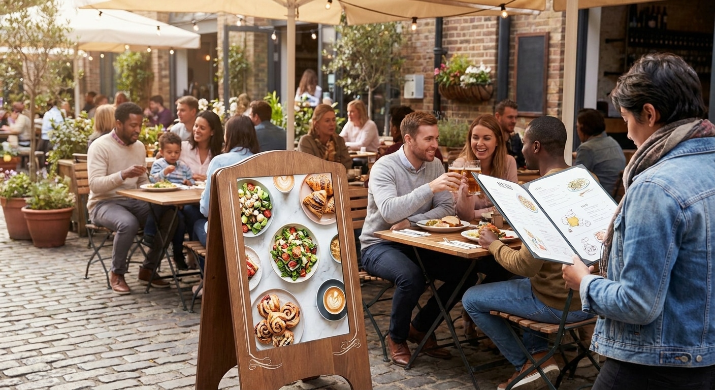 เทคนิคดันยอดขายร้านอาหาร! ดึงลูกค้าด้วยป้ายสแตนดี้และเมนู - standee-menu-marketing-tips