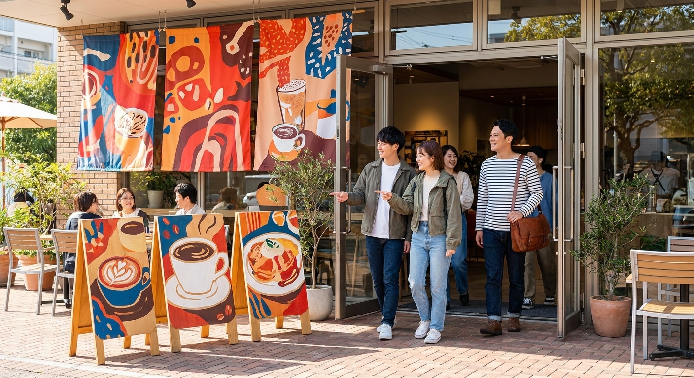 เทคนิคดึงลูกค้าหน้าร้านด้วยป้ายโฆษณาและสแตนดี้ - storefront-signage-standee-marketing