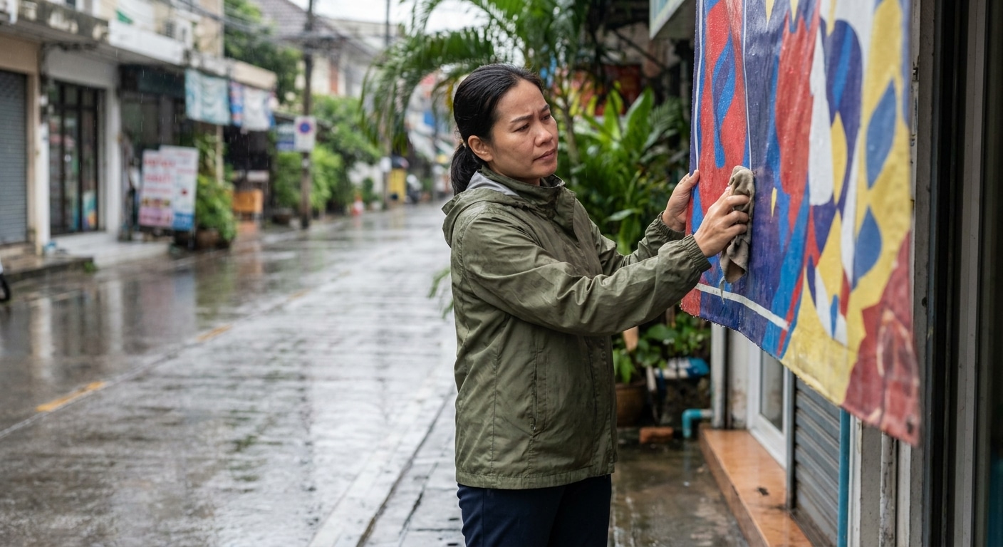 รับมือหน้าฝน! ทริคดูแลป้ายไวนิลหน้าร้านให้สีสด ไม่ซีดไว - storefront-vinyl-sign-maintenance-tips